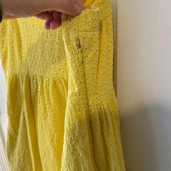 Yellow Eyelet Spaghetti Strap Midi Dress by Rachel Ashwell - Size 6 - Picture 3 of 9
